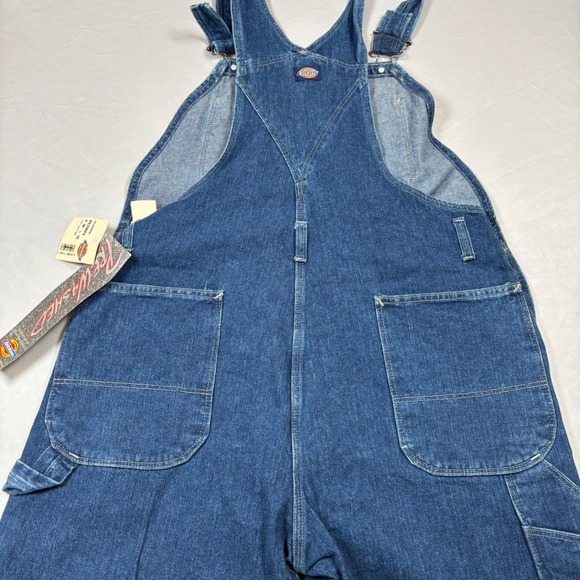 Dickies Overalls Men 38x32 Blue Denim Bib R8396PS Prewashed Workwear Vintage - Picture 14 of 15